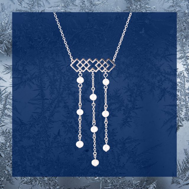 Necklace Novohrad - strip - short + pearls