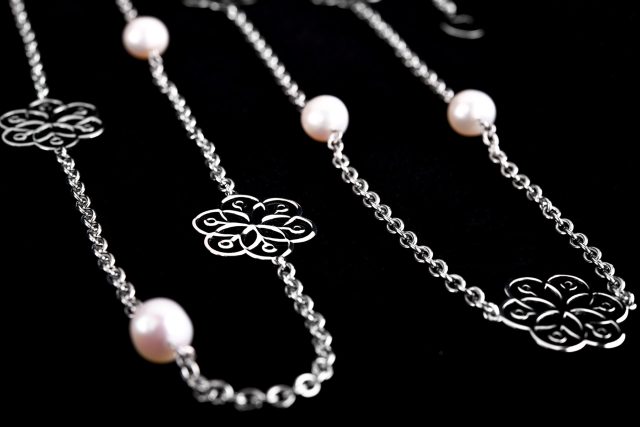 Chain flower of life -1 + pearls