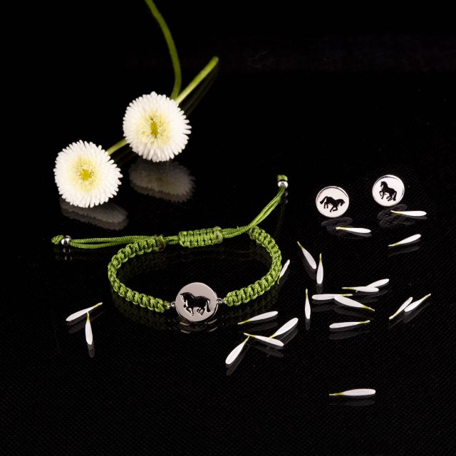 Set Piaf - stud earrings + bracelet