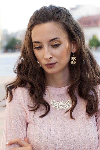 Set poppies 3 - necklace + earrings