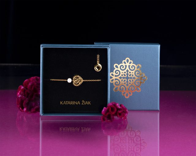 Bracelet heart mini 1 – chain + pearl