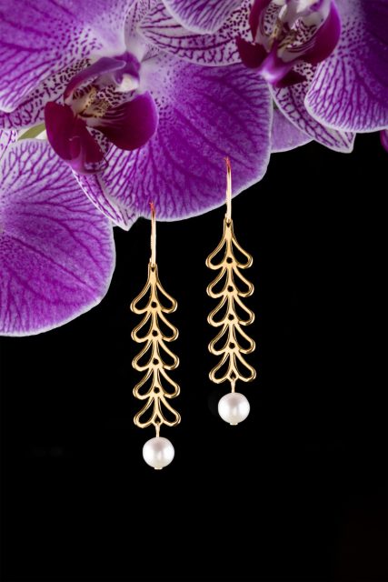 Earrings Ábelová - large leaves