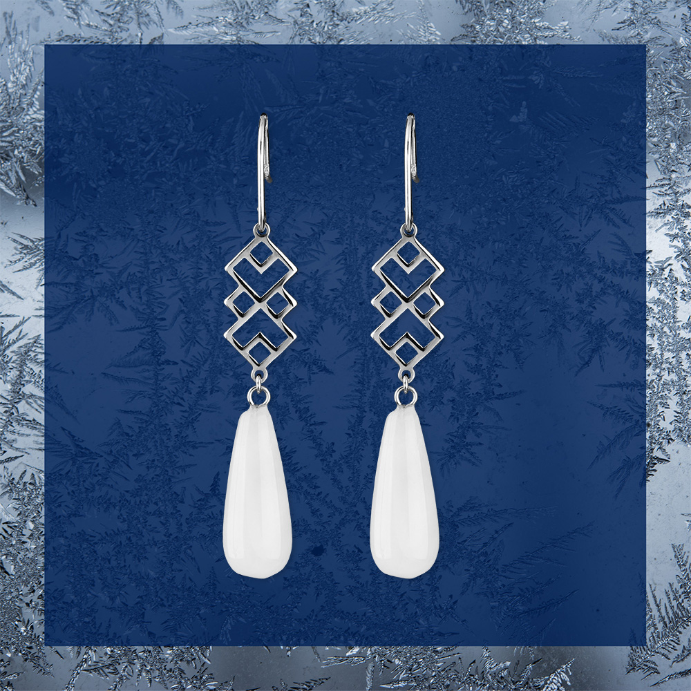 Earrings ornament 2 + tear crystal