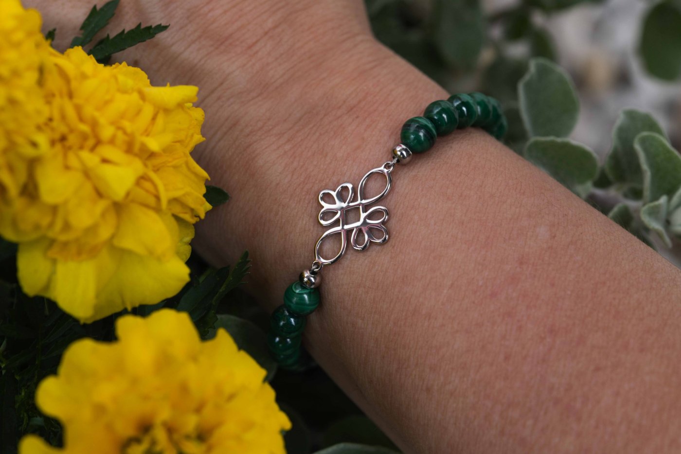Bracelet infinity - malachite
