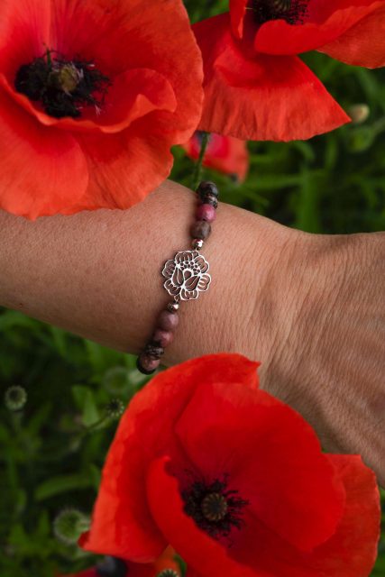 Bracelet poppy - rhodonite