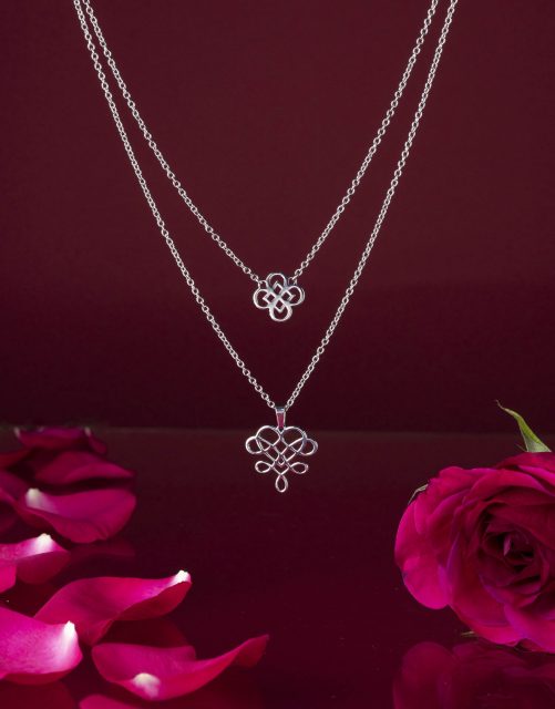 Double-strand necklace wire worker heart