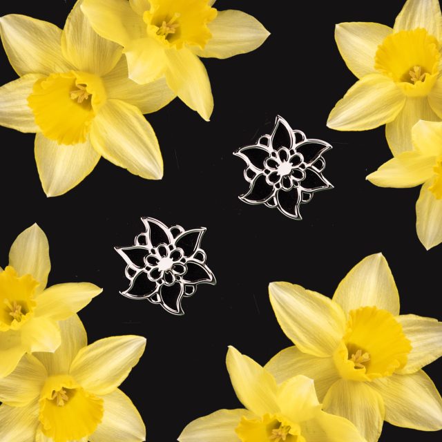 Stud earrings daffodil flower 1 - 2.5 cm