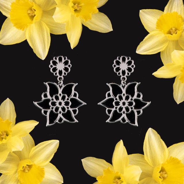 Earrings daffodil flower 1 - 2,5cm