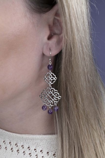 Náušnice Závadka ornament 2 štvorlístok - háčik