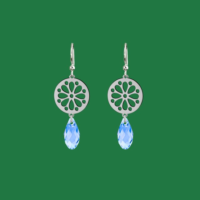 Earrings lace  marguerite mini - swarovski