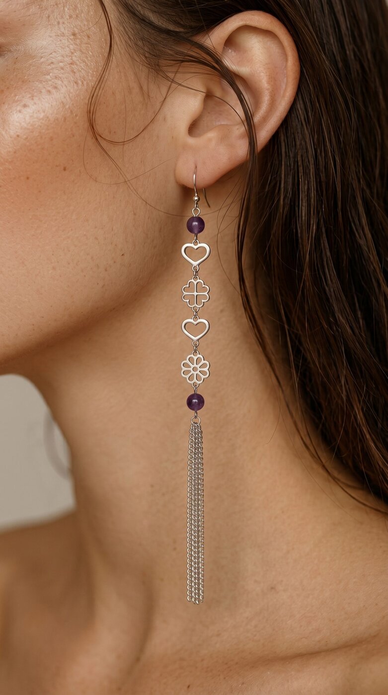 Náušnice kvietky skladané 2 + retiazky