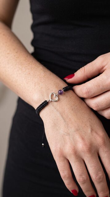 Bracelet Heart Závadka MINI + purple amethyst