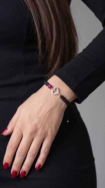 Bracelet Heart Polomka MINI + ruby corundum