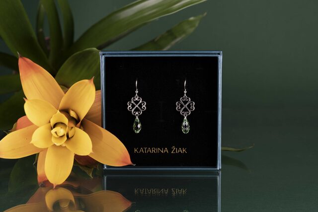 Náušnice štvorlístok 2 – Swarovski