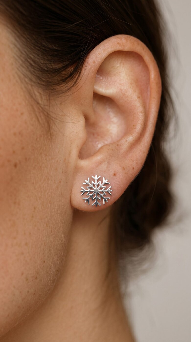 Napichovacie náušnice – snehové vločky 3