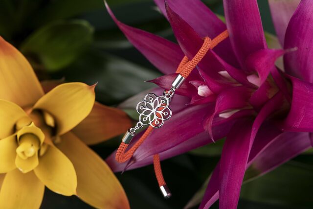 Flower of Life Bracelet 1 – Cord Red / Black