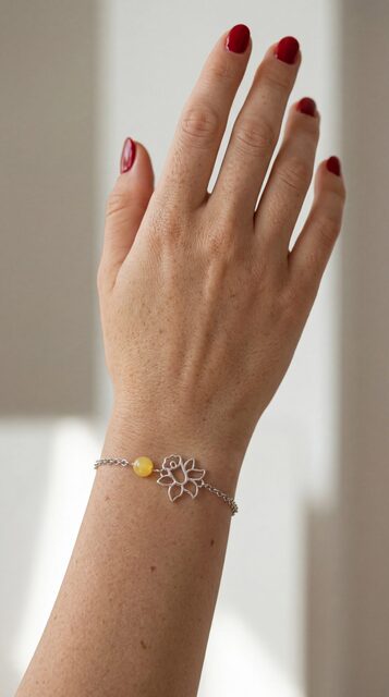 Bracelet daffodil 1 – chain + calcite