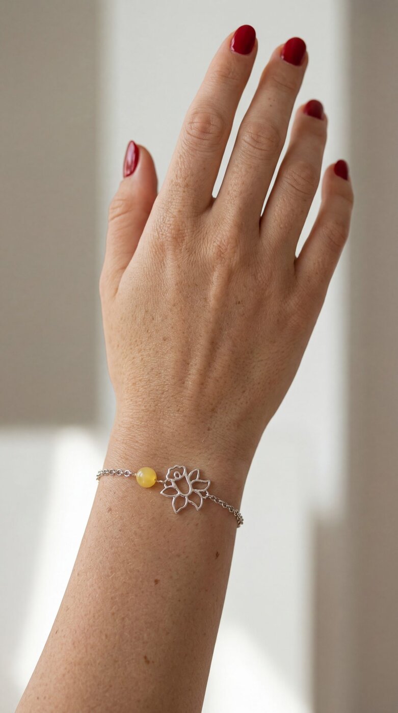 Bracelet daffodil 1 – chain + calcite
