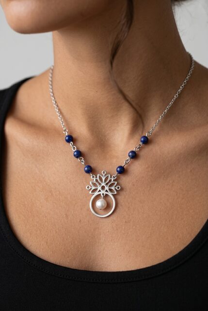 Necklace blueprint star circle + pearls