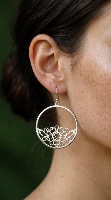 Earrings flower blueprint – circle 1
