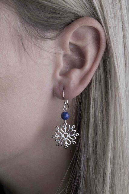 Earrings blueprint star 1 with lapis