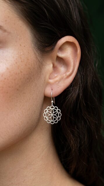 Earrings lace ornament 1,5cm+hook