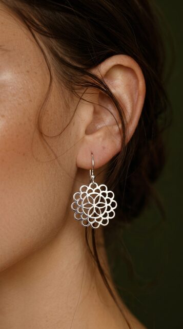 Earrings lace ornament 2cm+hook