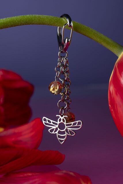 Key ring – bee 1 + citrine