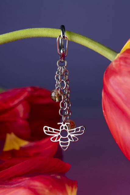 Key ring – bee 1 + citrine