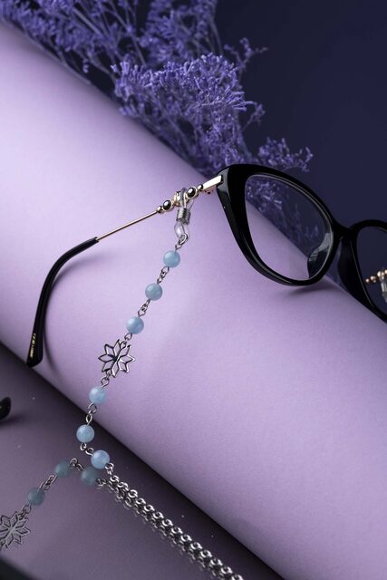 Glasses chain star Novohrad + aquamarine