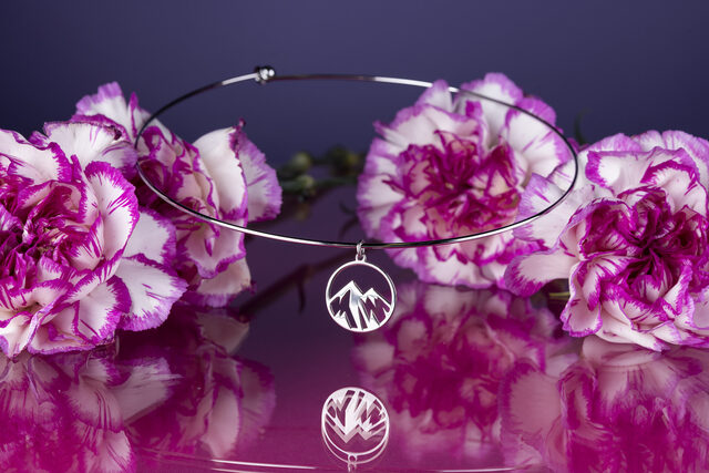 Hoop necklace circle – mountains