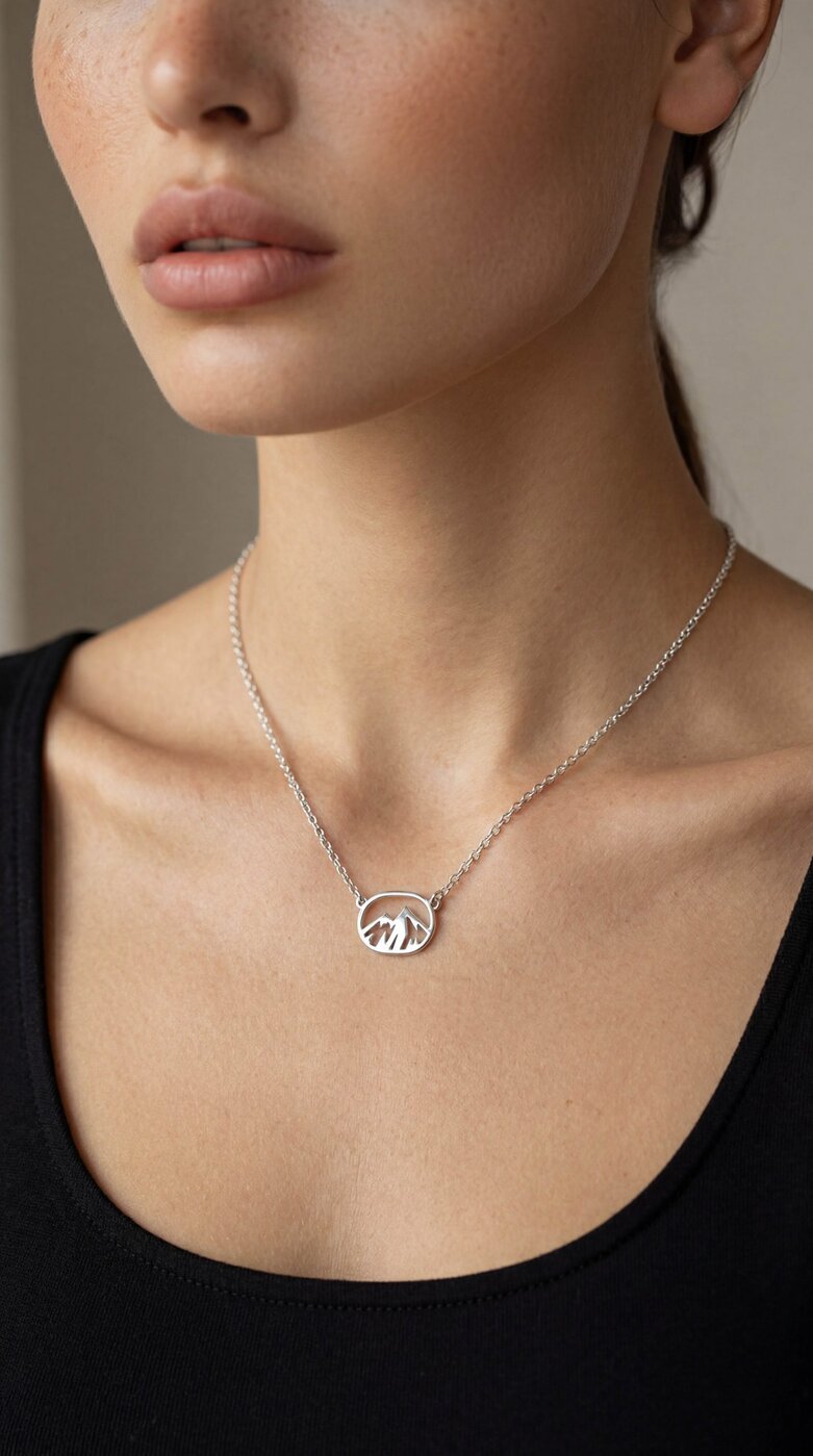 Necklace oval mountains 1