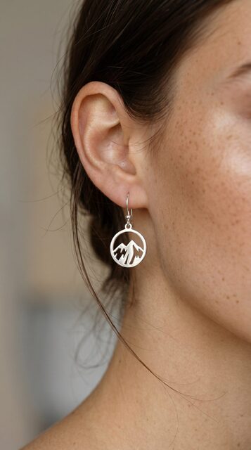 Earrings circle mountains 1