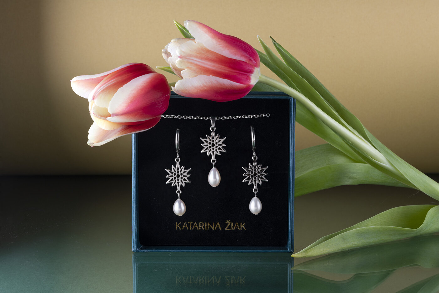 Set – edelweiss + tear pearl
