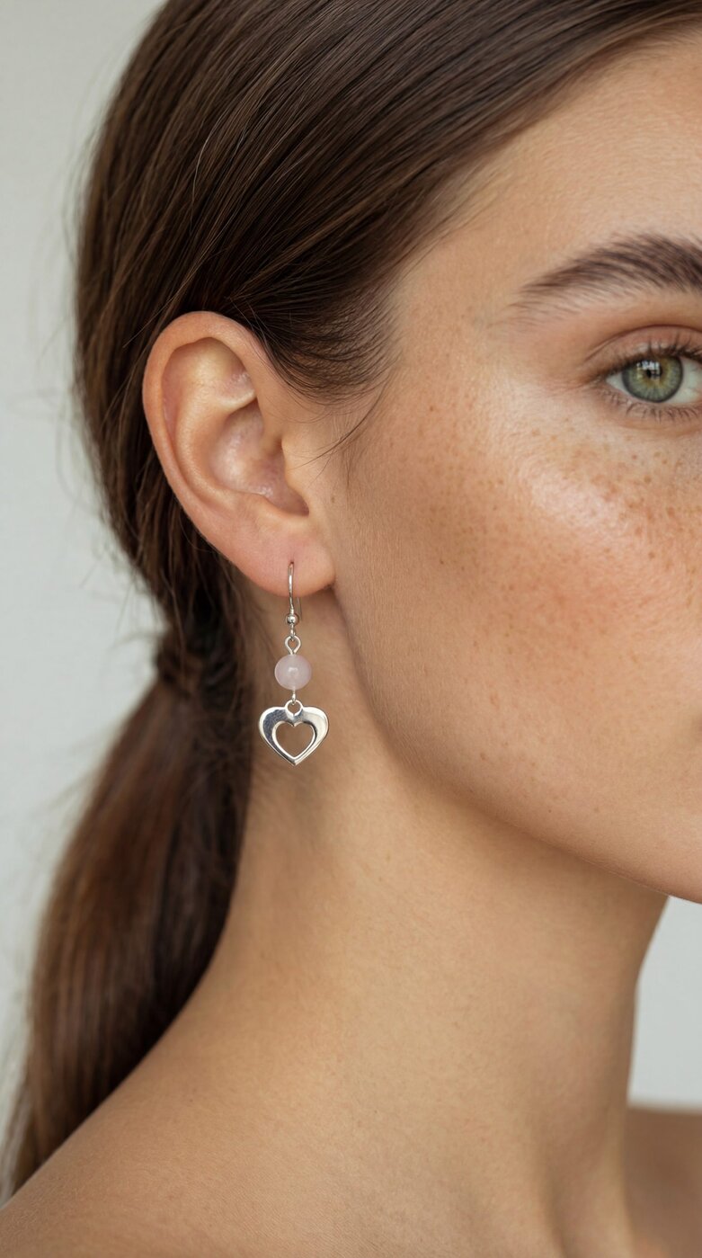 Earring heart ornamentalistics mini + kunzite
