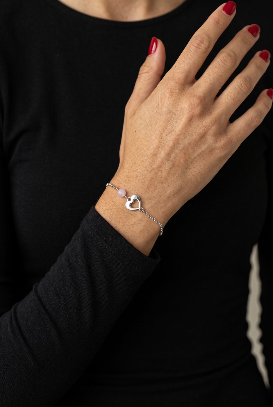 Bracelet heart ornamentalistics – chain + kunzite