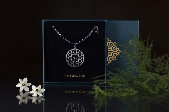 Pendant golf circle +pearls