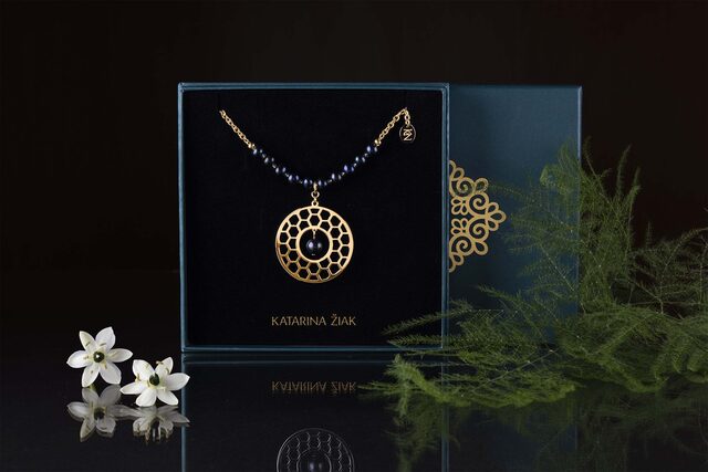 Pendant golf circle +pearls