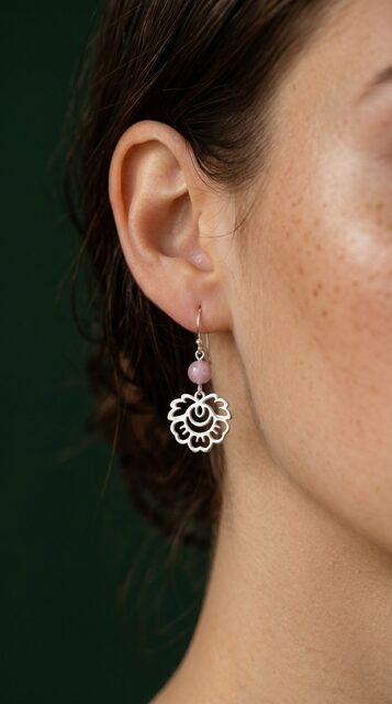 Earrings Ábelová flower 2 + kunzite