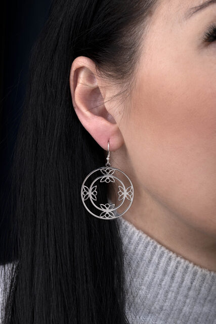 Earrings wire craft circle trefoil leaf 2