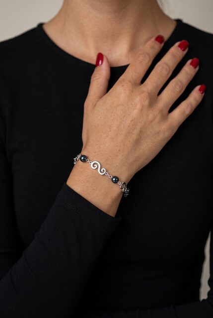 Bracelet wire craft loops 3 – to choose white/black pearls