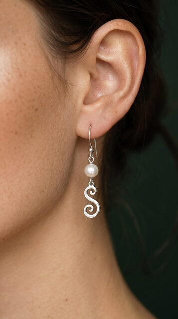 Earrings wire craft loops 2 + white pearl
