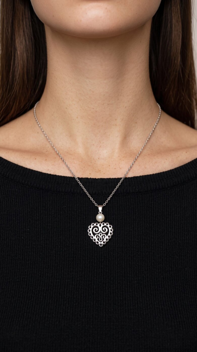 Pendant heart ornament mini 1 – pearl