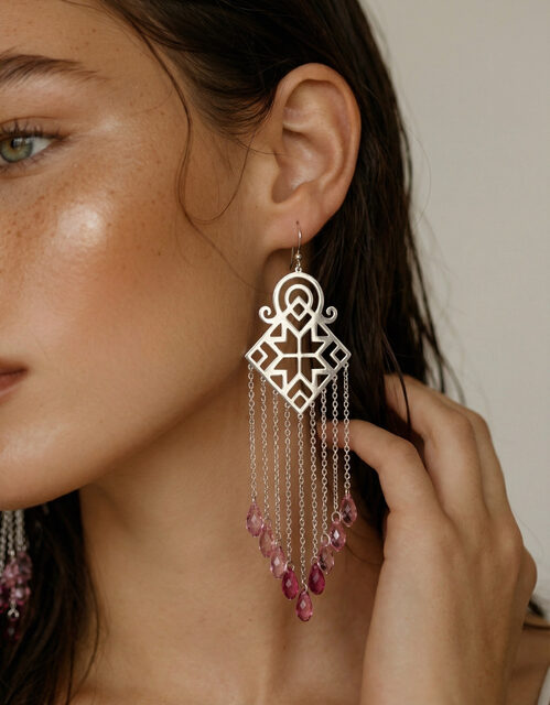 Náušnice gatra vodopád – dlhý + swarovski