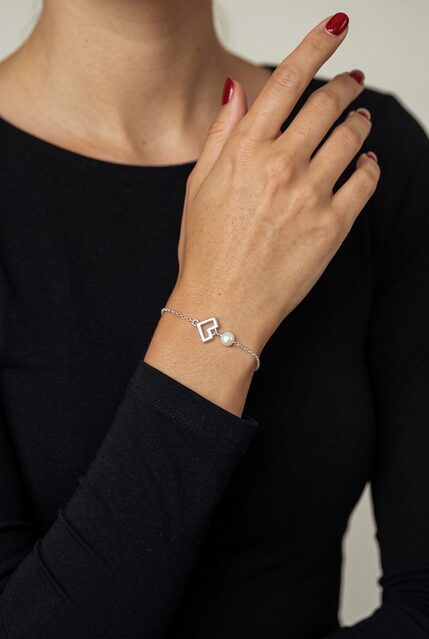 Bracelet Novohrad heart 1 - chain + pearl