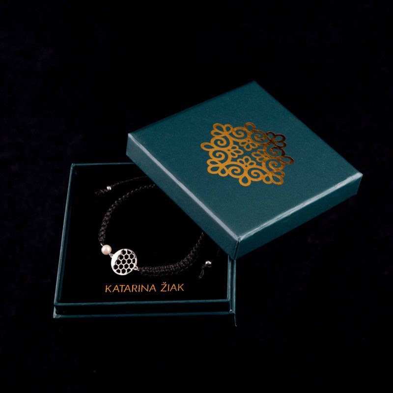 Bracelet golf 4 – cord + pearl