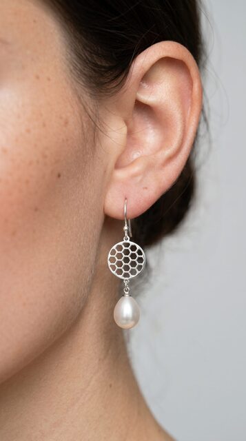 Earrings golf 3 + tear pearl