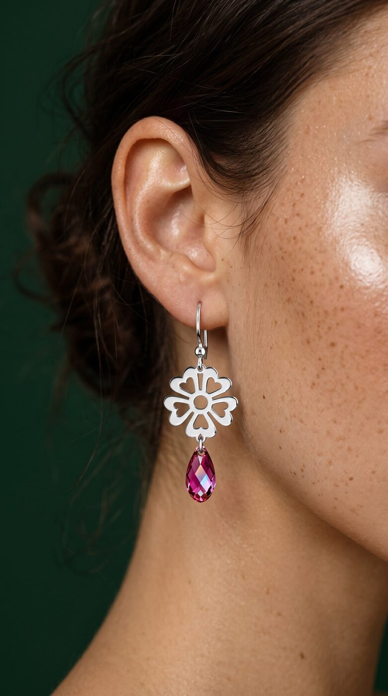 Náušnice kvietok vajnory swarovski