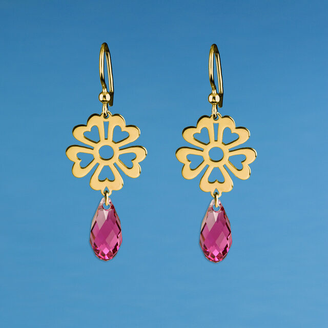 Earrings vajnory flower swarovski