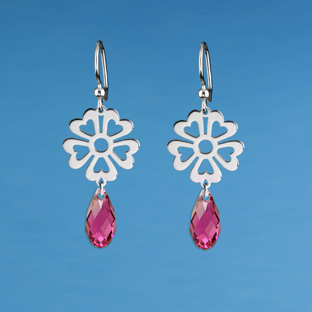 Náušnice kvietok vajnory swarovski